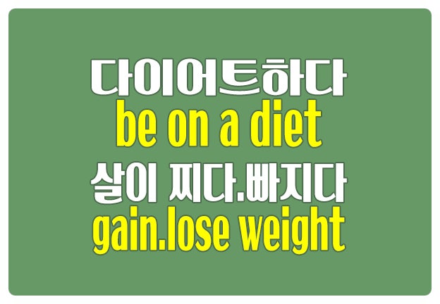 영어로 다이어트하다 be on a diet 살이 찌다 빠지다 gain lose weight 영어로 다이어트하다 be on a diet 살이 찌다 빠지다 gain lose weight
