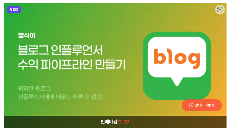  블로그 인플루언서로 집에서 돈벌기 수익교육 후기(강사: 인플루언서 짭식이님)