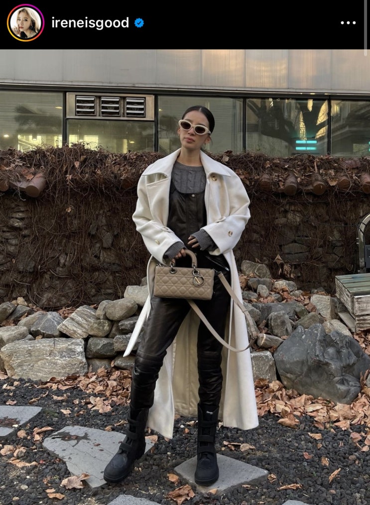 트렌드세터 모델 아이린 여자 명품 가방 컬러 코디 루이비통 입문백