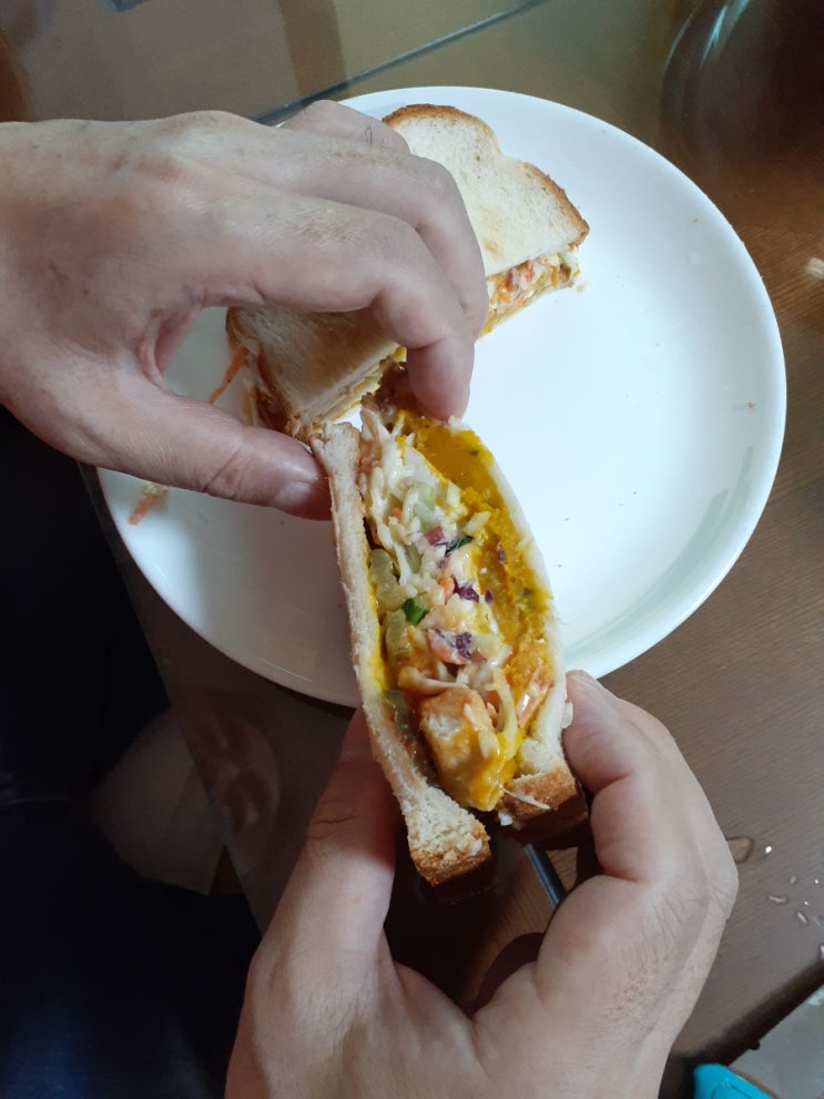 단호박 닭갈비 샌드위치, 와우 환상 조합? 단호박 치킨샌드위치 만드는법