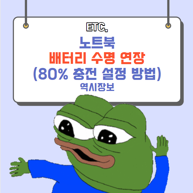  노트북[삼성,LG] 배터리 수명 연장 방법 (aka 노트북 80% 충전 설정 방법)
