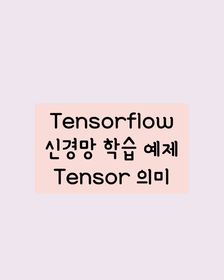  AI 딥러닝 Tensorflow 퍼셉트론 신경망 학습 예제 및 텐서 Tensor 의미