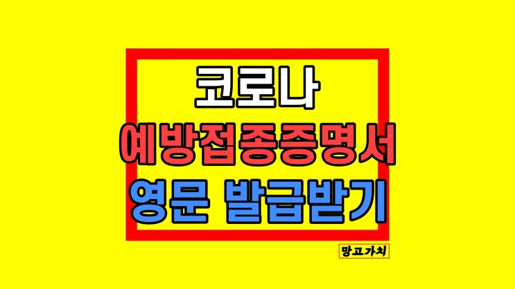 코로나 백신접종증명서 영문 발급받기 (PCR 검사 여부)