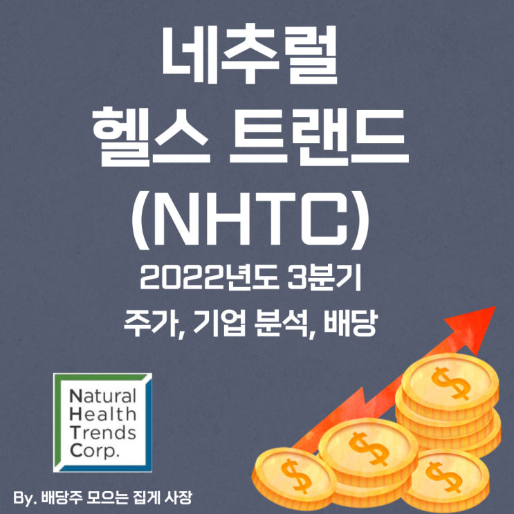 [네추럴 헬스 트랜드] 2022년도 3분기 NHTC, NHTC 주가, NHTC 주식, 기업 분석, 배당 지급일, 배당락일, 배당 성향, 배당 수익률, 배당 성장률