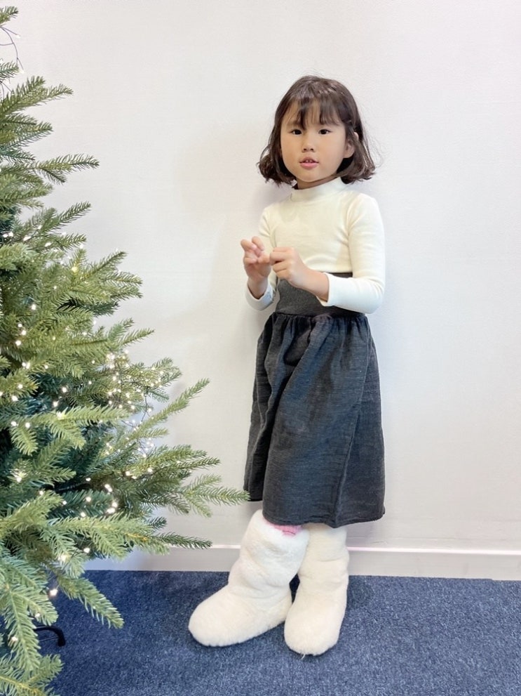  봉봉 스커트 따뜻한 겨울 기모 레이어드 롱치마