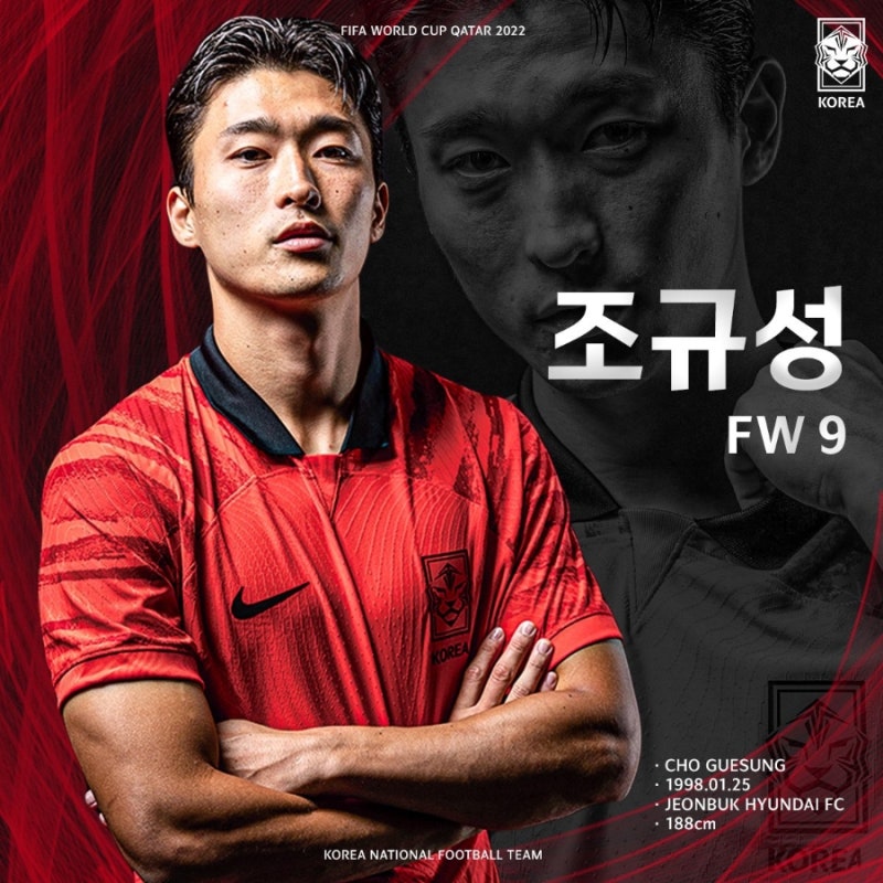 조규성 월드컵 등번호 NO.9 박서준닮은꼴 존잘 인스타