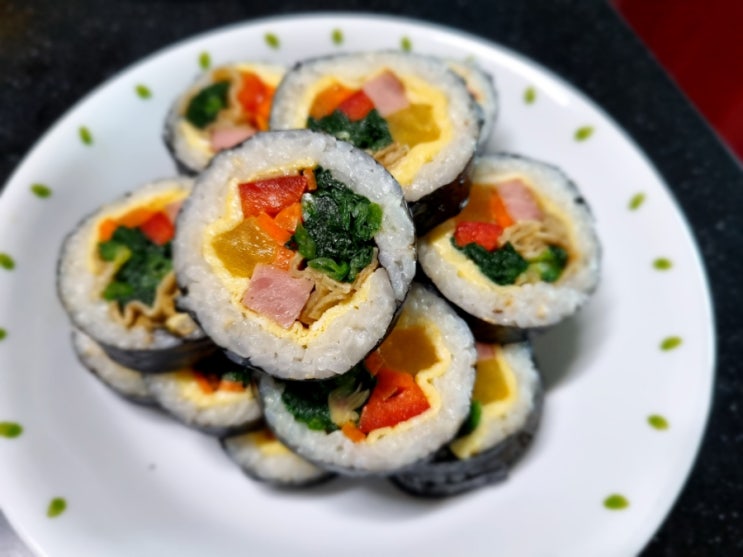  주말은 집김밥으로 김밥예쁘게싸기 (농라 광주건어물남)