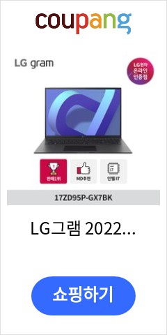 LG그램  2022 신제품 17ZD95P-GX7BK 인텔i7 블랙 노트북, Free DOS, 16GB,  512GB, 코어i7, 옵시디언블랙 이가격에 사면 부자된 느낌