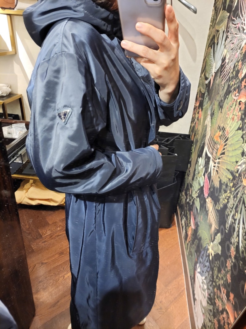 프라다 여성 바람막이 롱 자켓