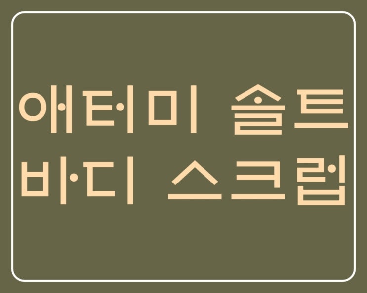  소금과 오일의 이중 마사지 효과! 애터미 솔트 바디 스크럽