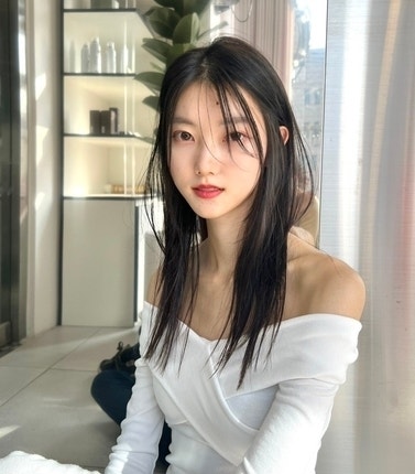 뉴진스 앞머리 없는 여자 긴머리 헤어스타일 (슬릭컷, 긴머리 매직, 브릿지, 숱치기,레이어드컷)
