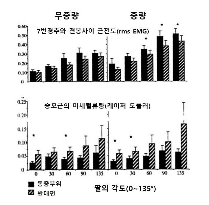 목통증, 승모근 통증(Trapezius Myalgia)의 원인, 견갑축근육들(Axioscapular muscle)과 하부 승모근(Lower Trapezius)운동