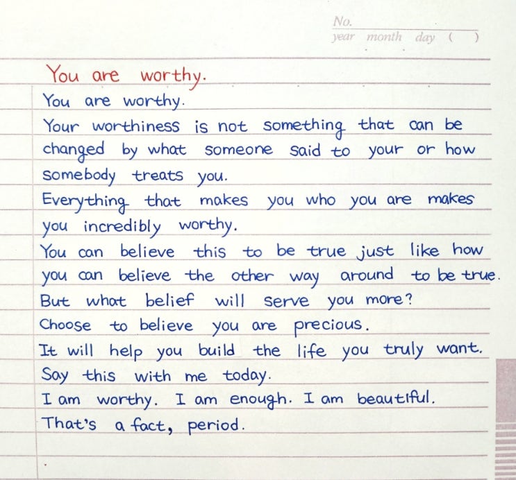  You are worthy.