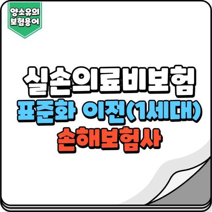  실손의료비보험 1세대 [손해보험] 표준화 이전 (광고아님, 정보성)