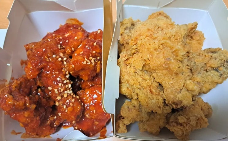  BHC치킨 인천송현점 바삭한 후라이드 양념 반반