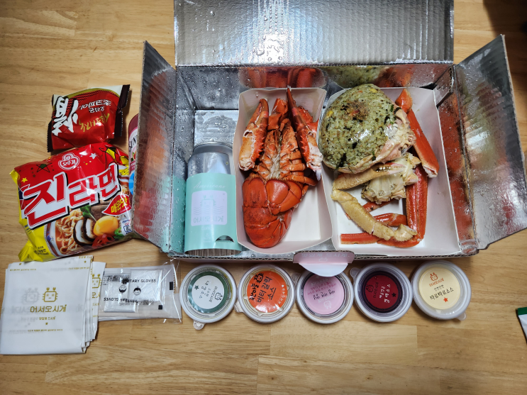  부천 어서오시게 대게 랍스터 세트 포장 신중동역맛집 후기