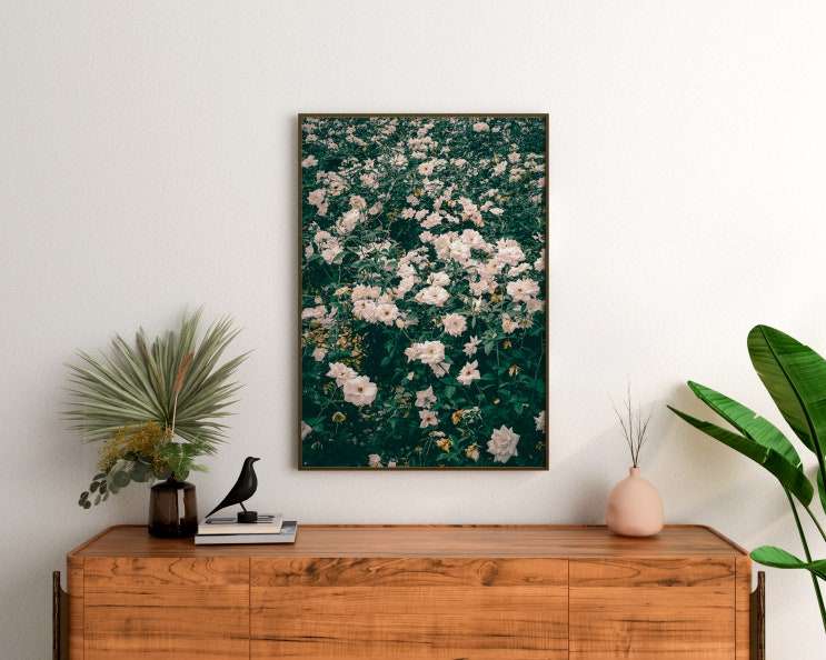 하얀 꽃 빈티지 인테리어 놓칠 수 없는 포스터 액자