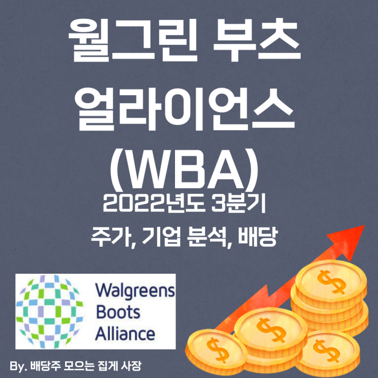 [월그린 부츠 얼라이언스] 2022년도 3분기 WBA, WBA 주가, WBA 주식, 기업 분석, 배당 지급일, 배당락일, 배당 성향, 배당 수익률, 배당 성장률