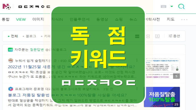  ㅁㄷㅈㅋㅇㄷ 내블로그지수 짐작