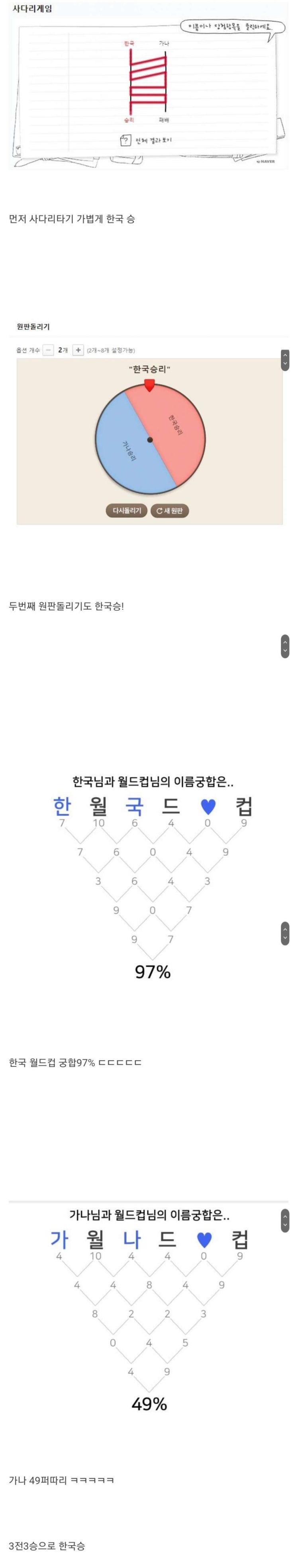  한국 vs 가나 :: ai예측 결과