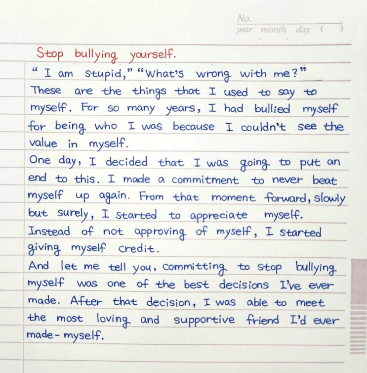  Stop bullying yourself.