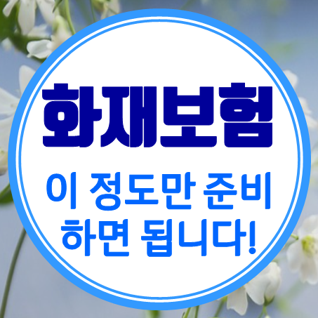  주택화재보험추천 1만원대로 준비하면 되니까!