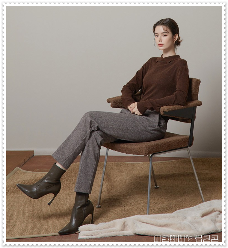  인스타일 양면 기모 팬츠 22FW 3종 차콜 카키 브라운체크