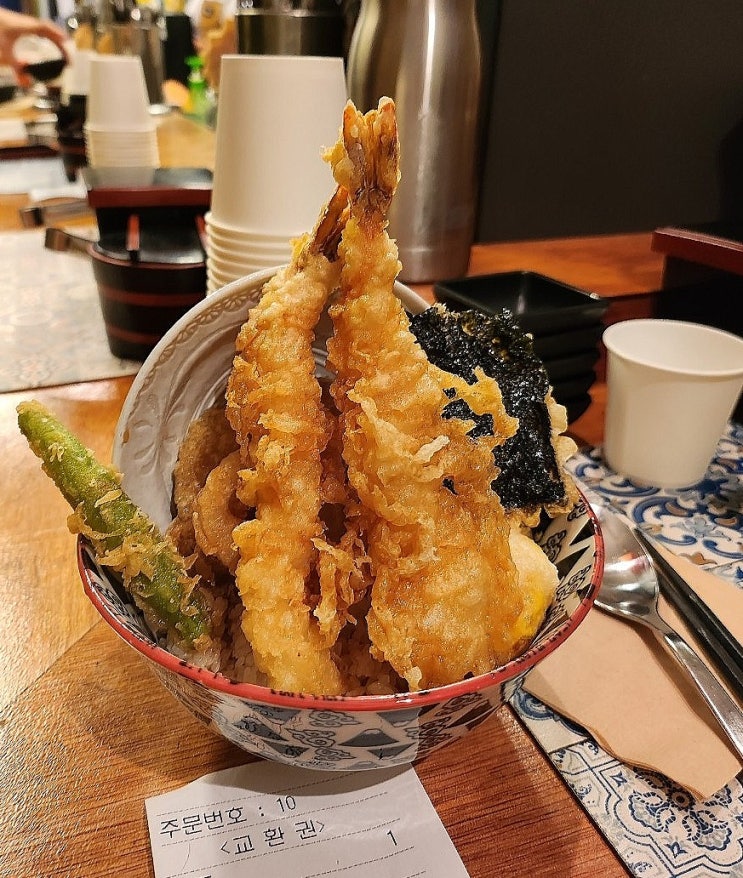  압구정, 가로수길 혼밥 추천  지구당 가성비 텐동 맛집