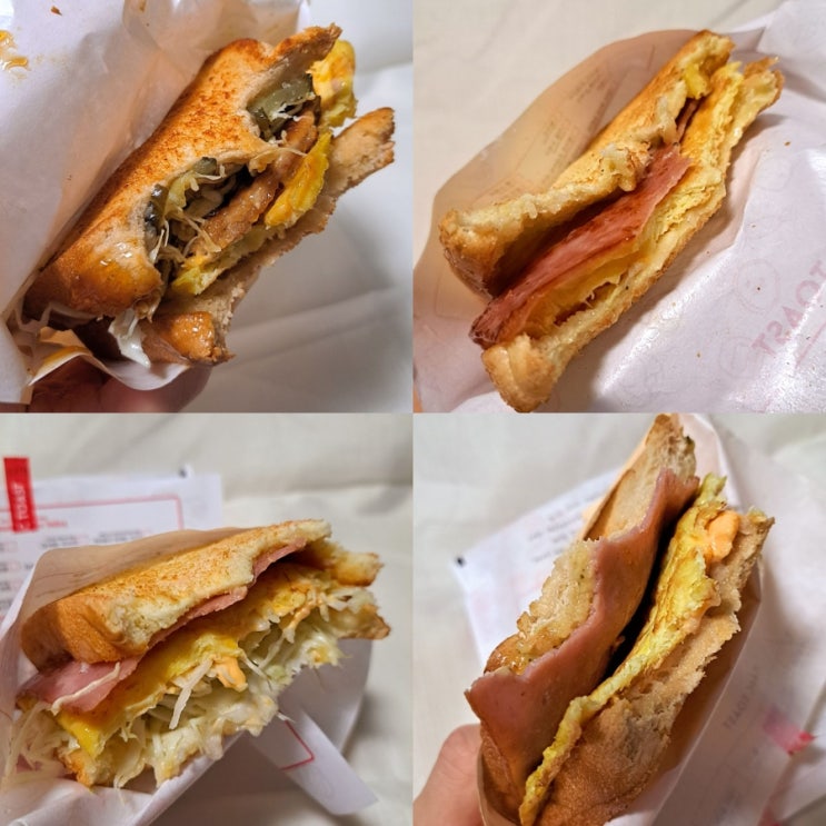  이삭토스트 햄치즈, 햄스페셜, 그릴드 불고기, 허니갈릭 토스트