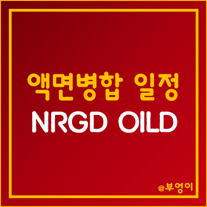 [액면병합] 미국 3배 인버스 ETN - NRGD, OILD 주가 (에너지 주식 및 원자재 관련주, BMO MicroSectors ETF 주식병합 일정)