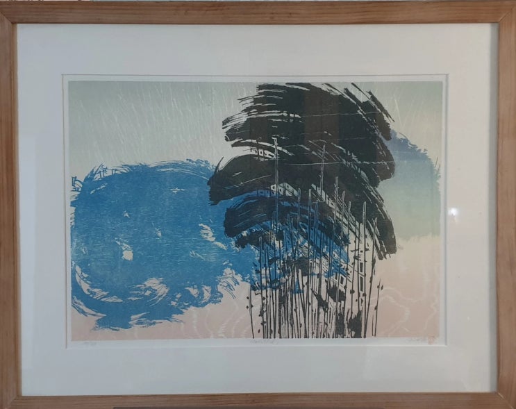  [김석환/판화] 목판화의 대가 김석환 판화 액자(98x78cm)