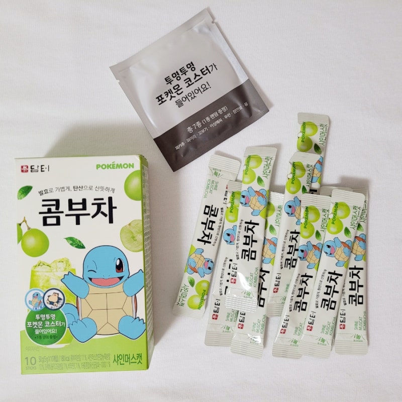 담터 포켓몬 콤부차 샤인머스켓 구매 후기(랜덤 코스터 포함) : 네이버 블로그