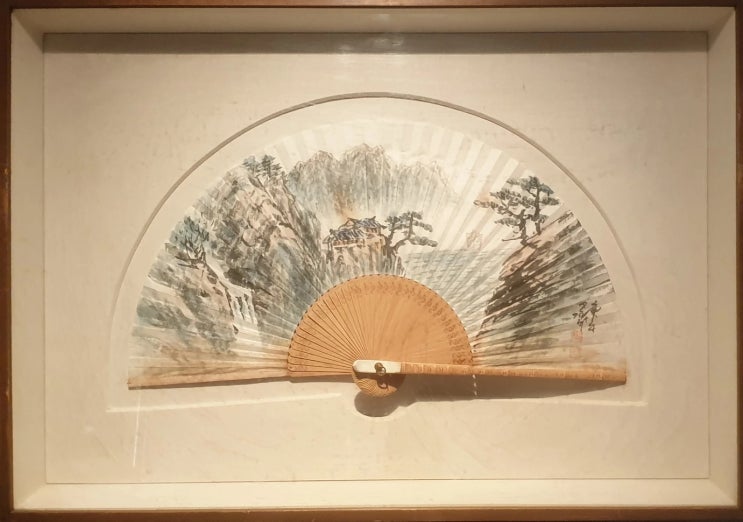  [서남수/액자] 우재 서남수 합죽선 부채 동양화 액자(76×54cm)