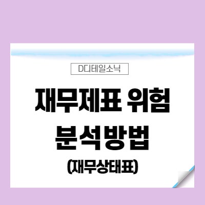  재무제표 기준 재무위험 분석 방법(재무상태표)