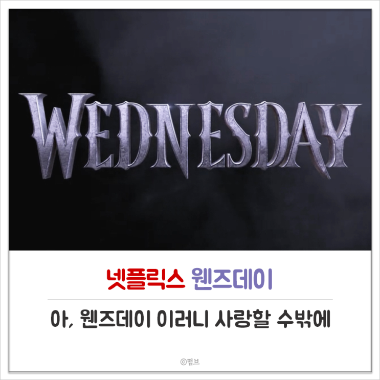  아, 웬즈데이 이러니 사랑할 수밖에 넷플릭스 웬즈데이 후기