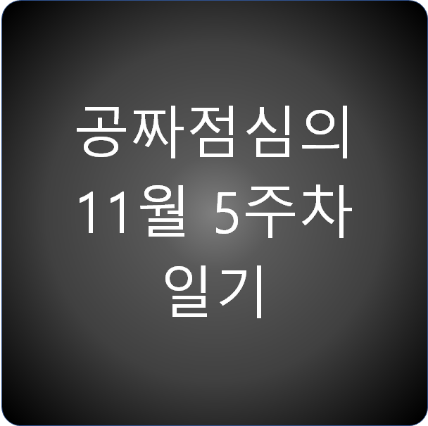 공짜점심의 11월 5주차 일기