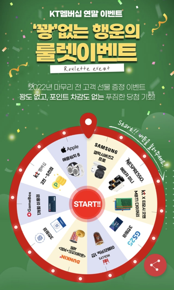  kt멤버십 룰렛 이벤트 당첨