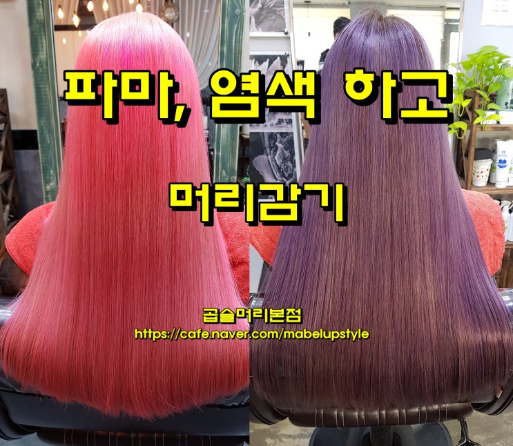  파마/염색 하고 찜질방, 머리묶기 언제하면 될까? 샴푸방법 안내.