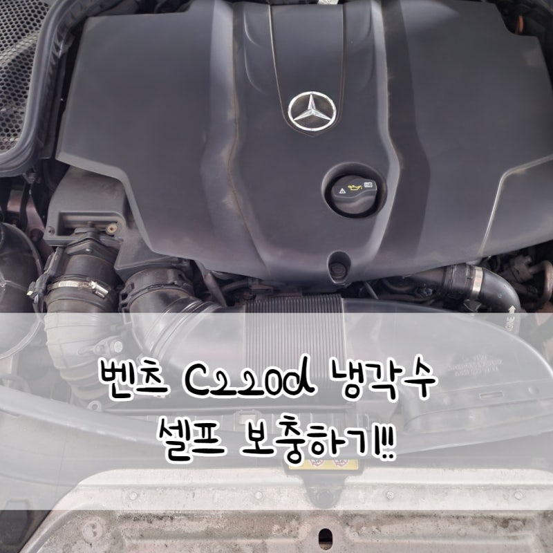 벤츠 c220d 냉각수 보충메세지가 떳다면? 냉각수 셀프 보충하기!!! 냉각수 긴급보충 방법