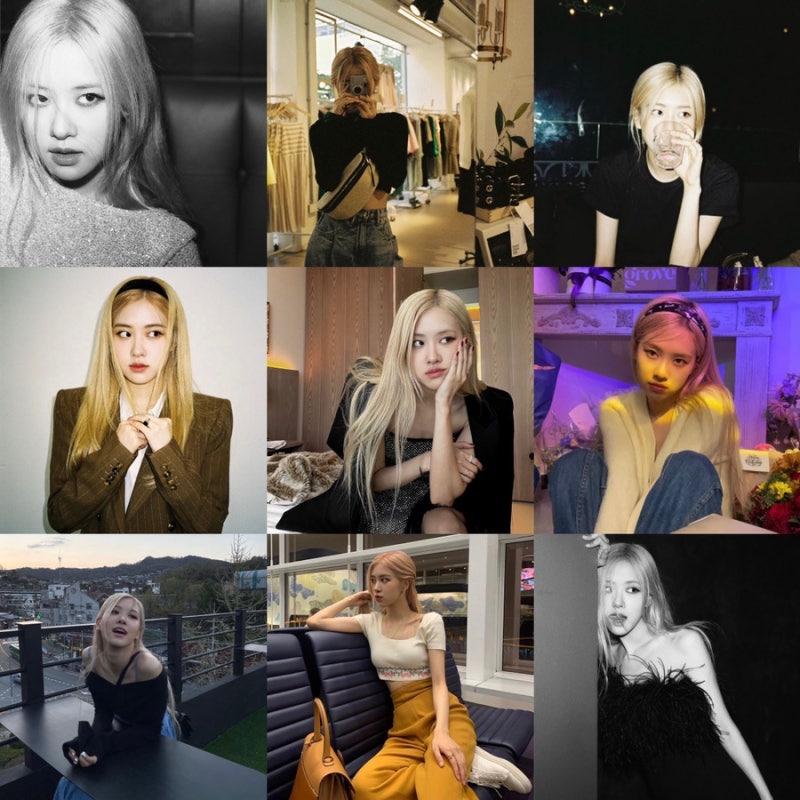 BLACKPINK Rosé Instagram Outfit Collection: Slip Dress and Monochrome Styles