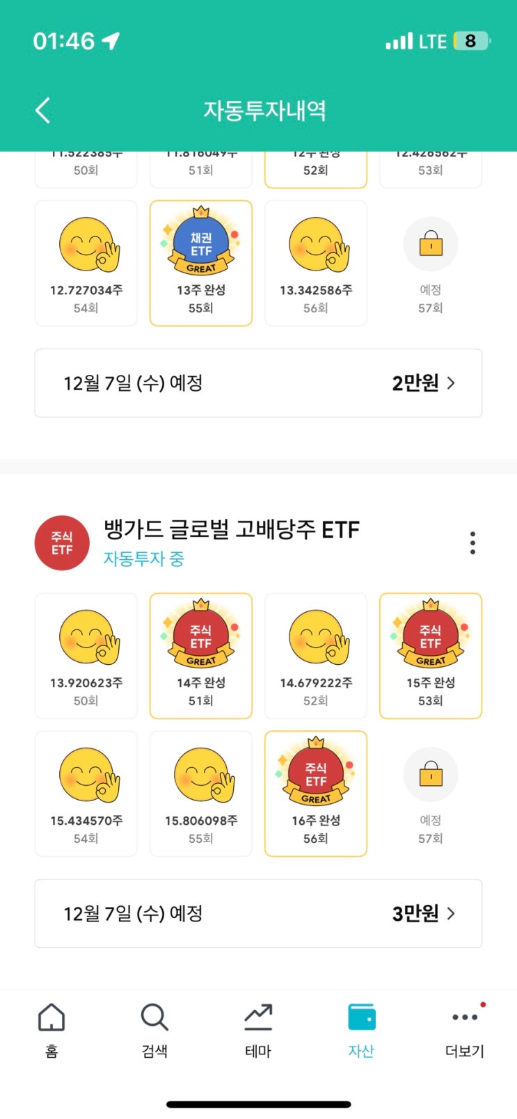 미니스탁(한국투자증권) 12월1일 잔고현황