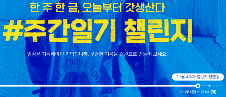  주간일기 챌린지 : 11월 4주차