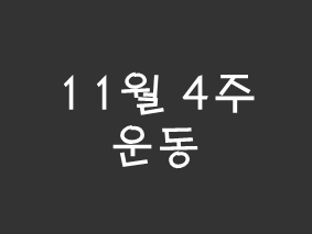 [블챌] 11월 4주 운동
