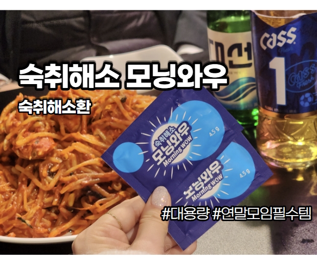  숙취해소제 모닝와우 숙취해소환 직접 섭취한 후기 연말모임 음주전약 추천