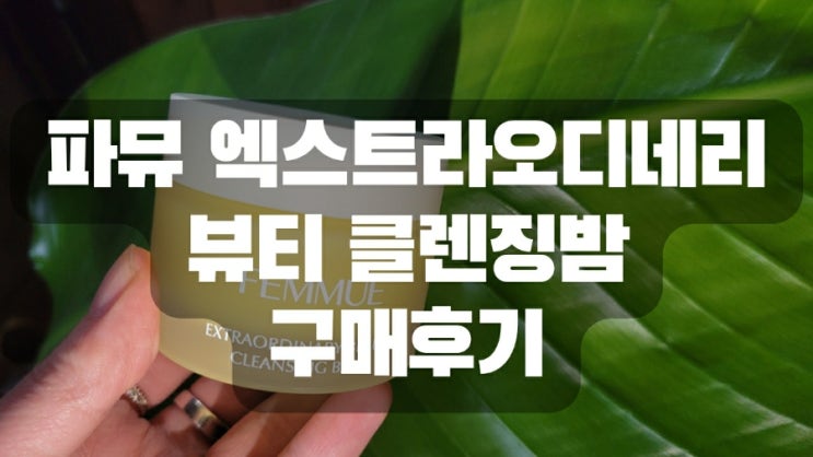  파뮤 엑스트라오디네리 뷰티 클렌징밤 구매후기