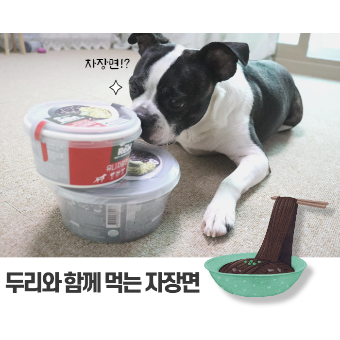  강아지와 함께 먹는 더리얼 유니자장면 의외네?