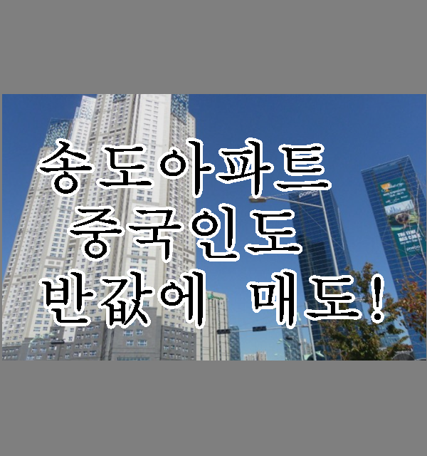  송도아파트 중국인도 16억에매수 반값에 매도..!!!