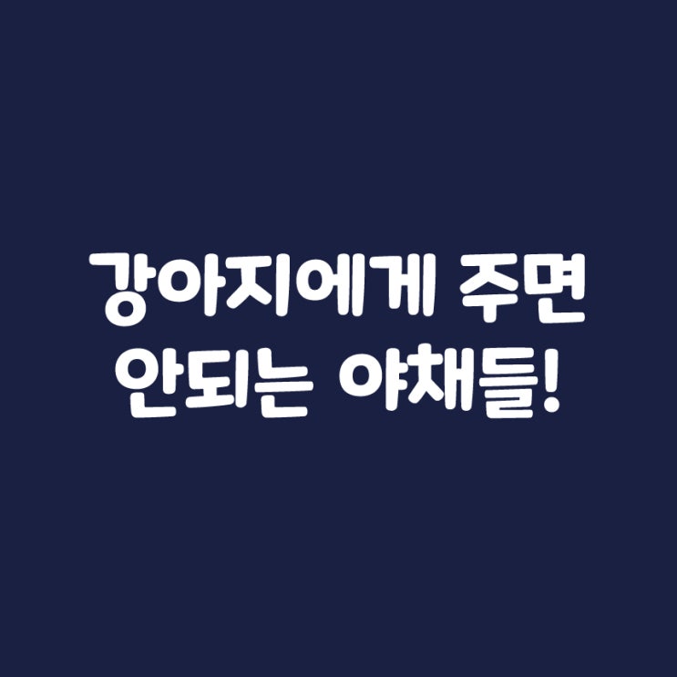 강아지가 먹으면 안되는 야채 종류! 주의하세요!