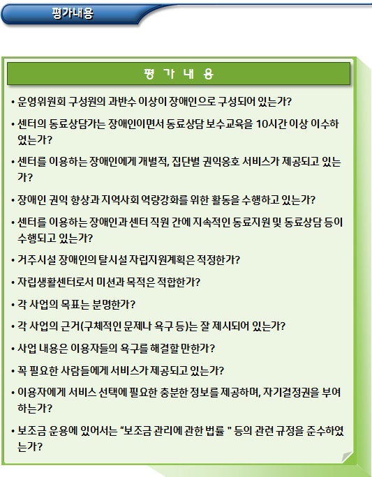 장애인자립생활지원센터 집행실적 보고