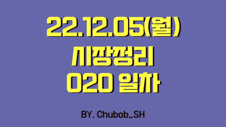  22.12.05(월) 시장정리 020일차